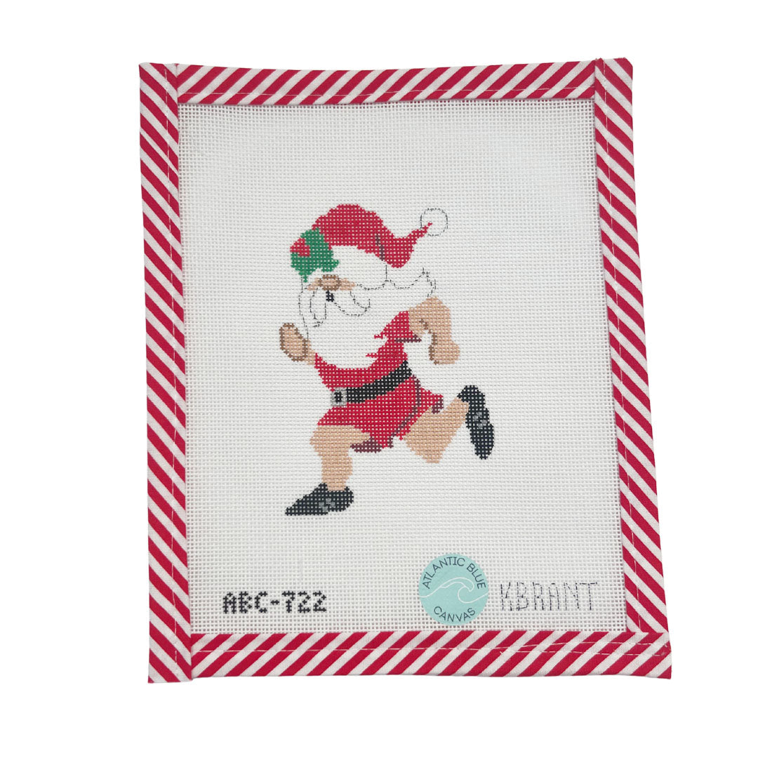Running Santa - Atlantic Blue Canvas