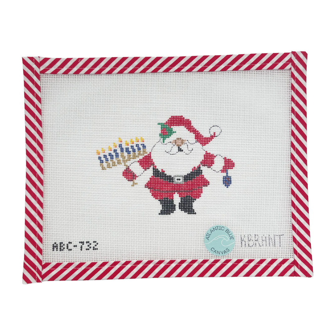 Menorah Santa - Atlantic Blue Canvas