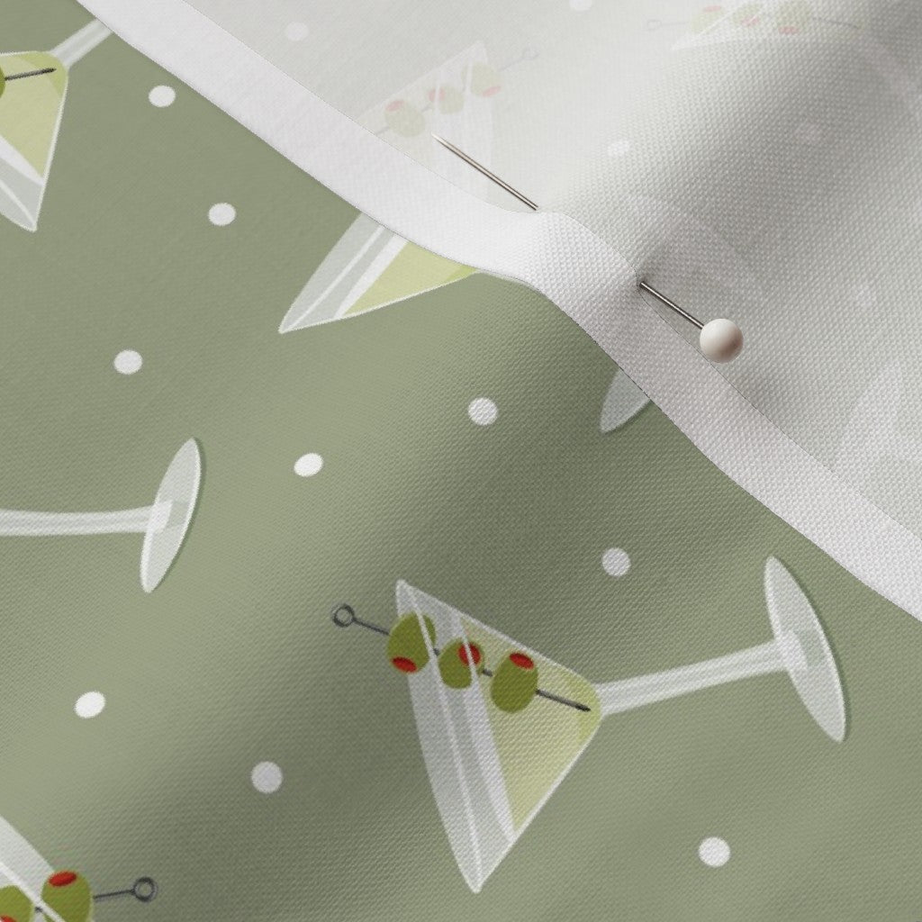 Martini Glasses Fabric - Green