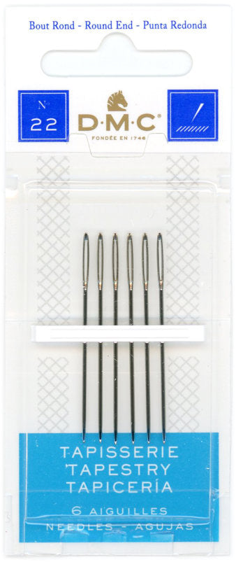 DMC Tapestry Needles - Sz 22 - 6 pack - Atlantic Blue Canvas