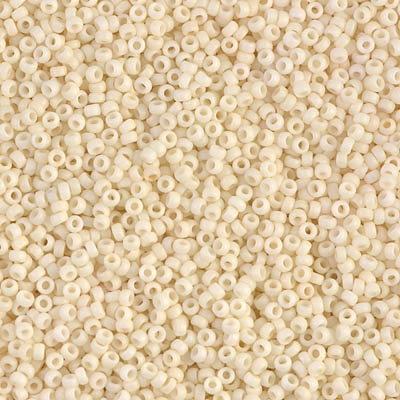 Matte Opaque Cream Miyuki Seed Beads Size 15 #2021