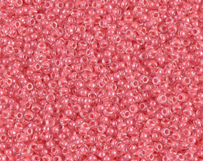Coral Lined Crystal Miyuki Seed Beads Size 15 #204