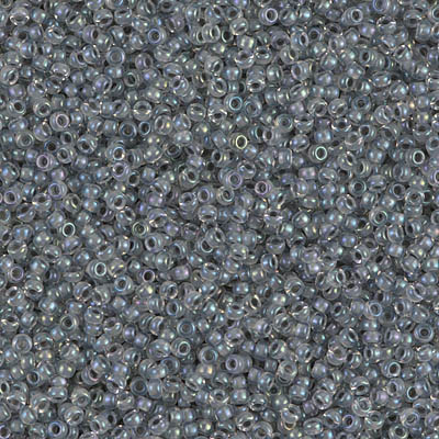 Gray Lined Crystal AB Miyuki Seed Beads Size 15 #2210