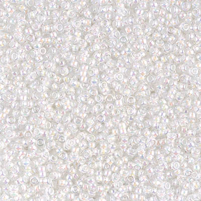 White Lined Crystal Miyuki Seed Beads Size 15 #284