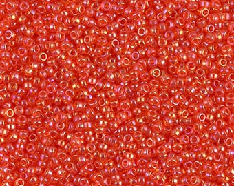 Transparent Tangerine Miyuki Seed Beads Size 15 #297