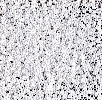 White Pearl Miyuki Seed Beads Size 15 #528