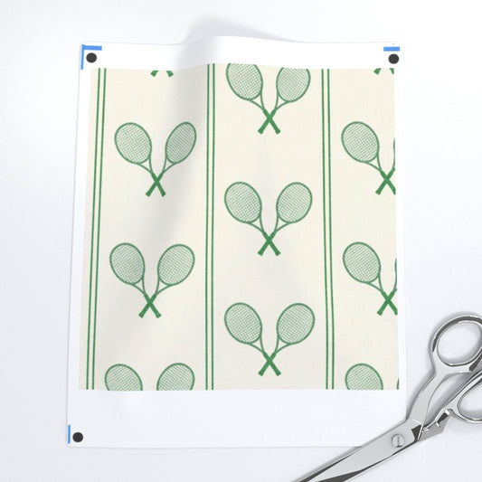 Tennis Racquets Fabric (Green/Cream)