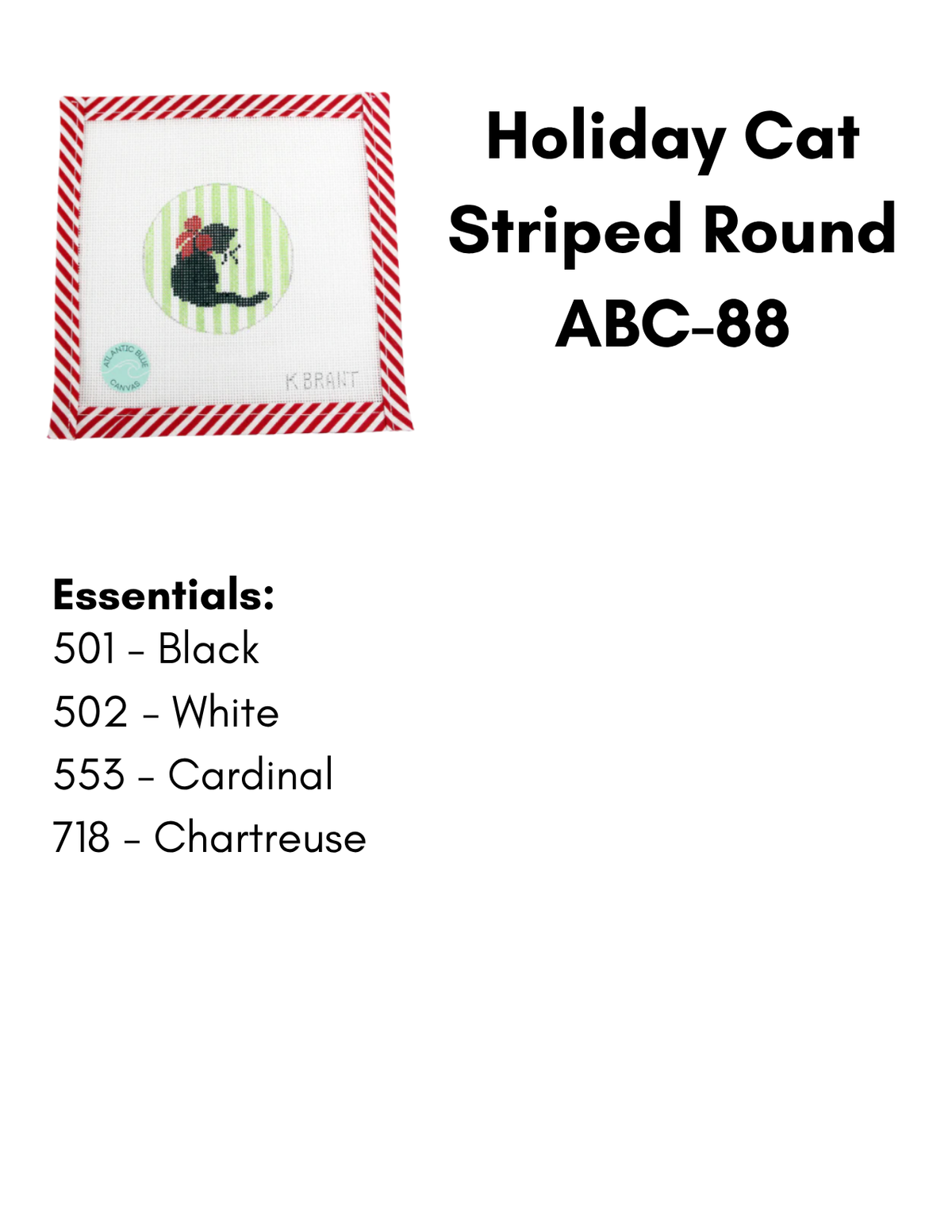 Holiday Cat Striped Round