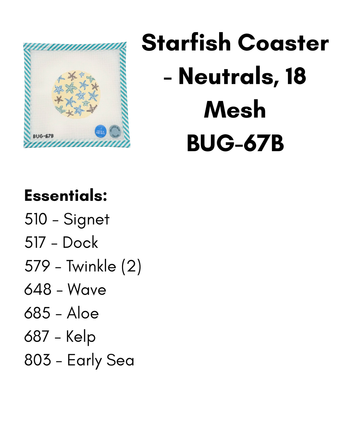 Starfish Coaster - Neutrals - 18 Mesh