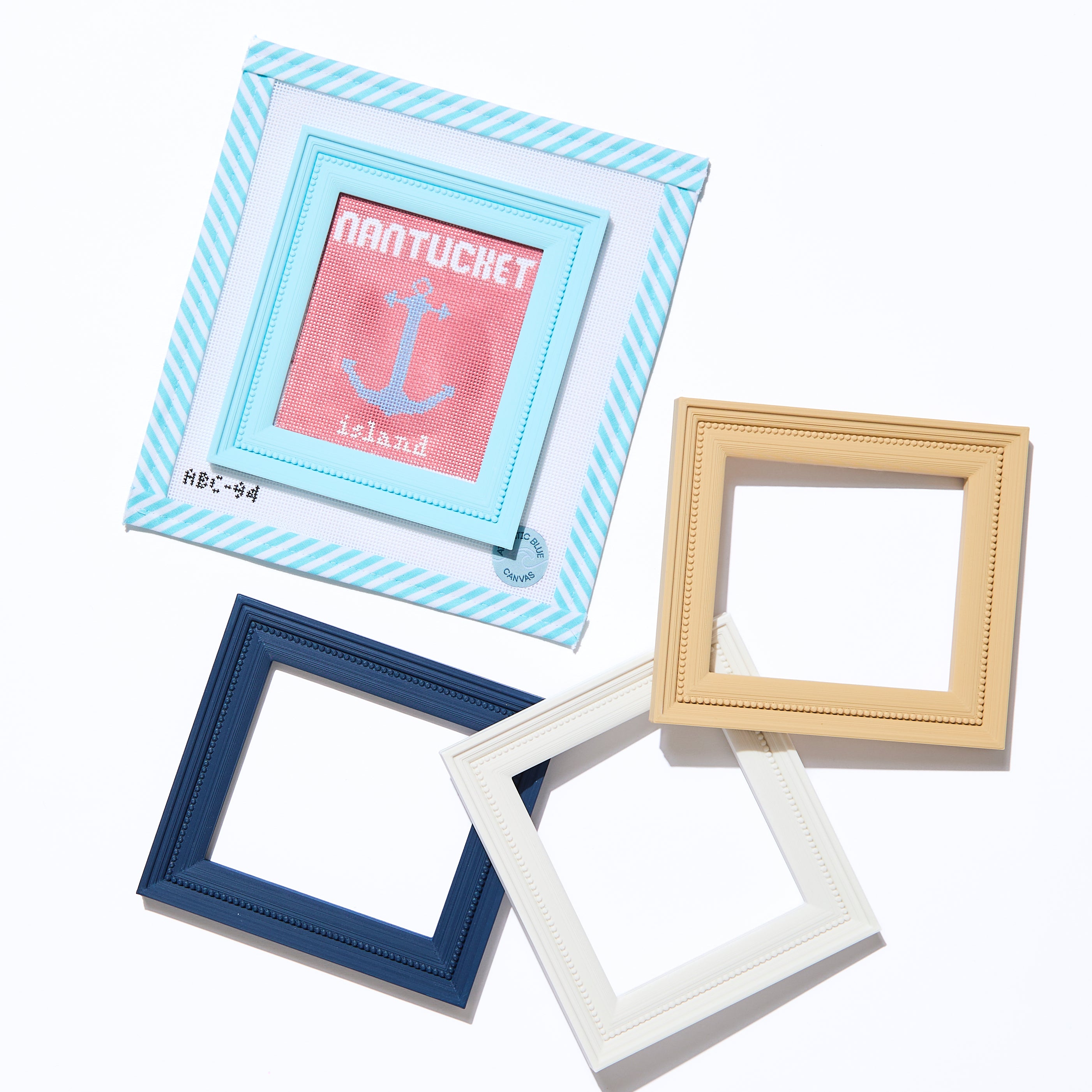 Blue.！フレーム付きキャンバスアート Rectangle Magnetic Snap Frame – Atlantic Blue Canvas