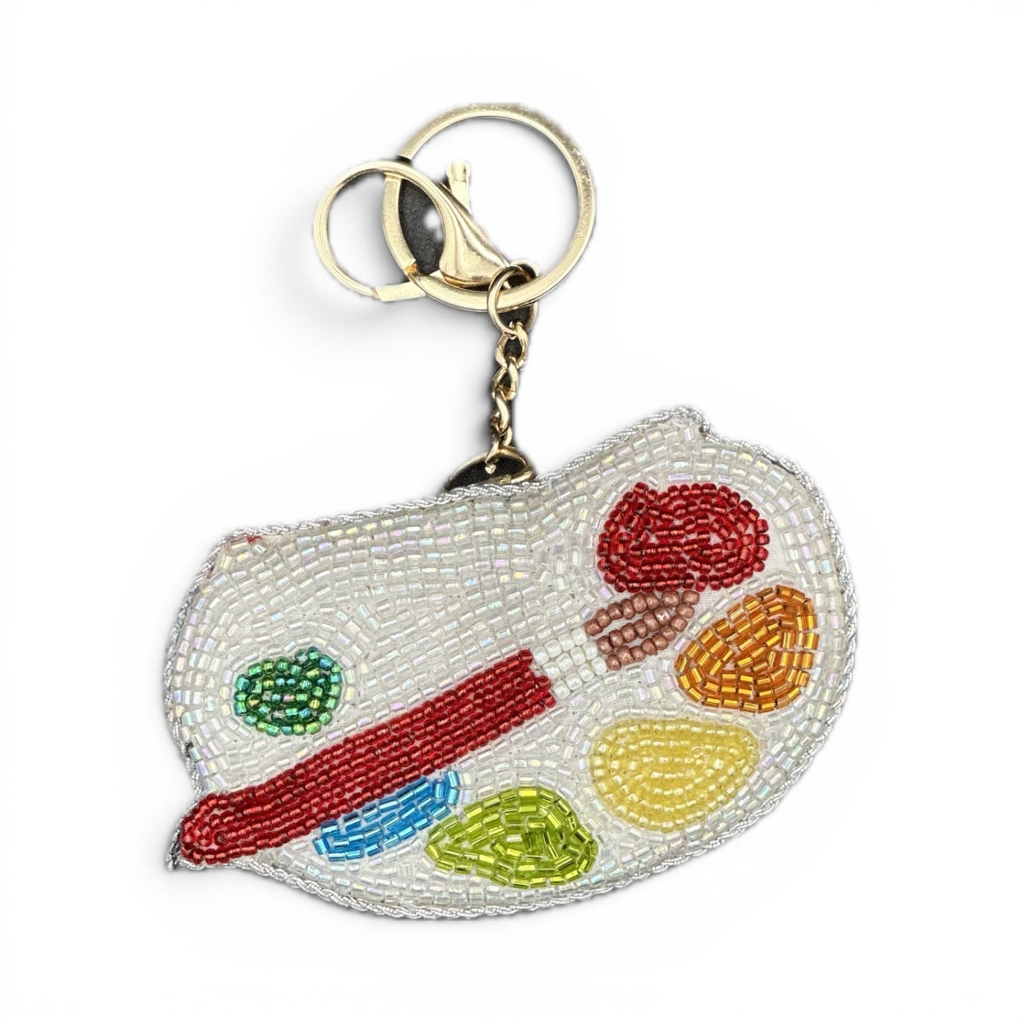 Painter Pallet Beaded Bag Charm