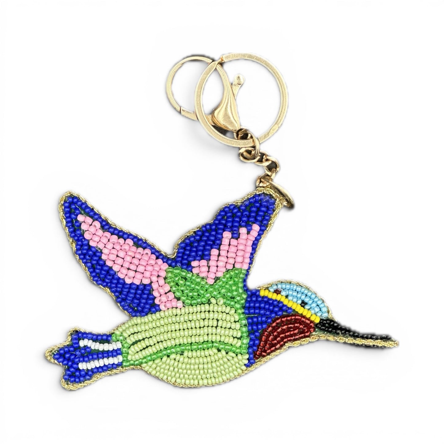 Hummingbird Beaded Bag Charm