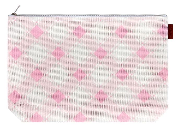 Large Canvas Plaid Bag - 11 x 16 - Pink - Atlantic Blue Canvas