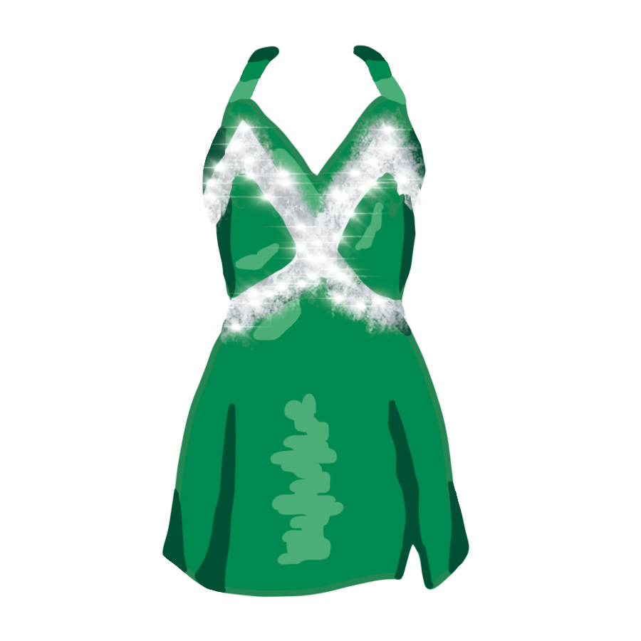 Green Sparkle Dress Sticker Atlantic Blue Canvas Green Sparkle Dress Sticker Atlantic Blue Canvas