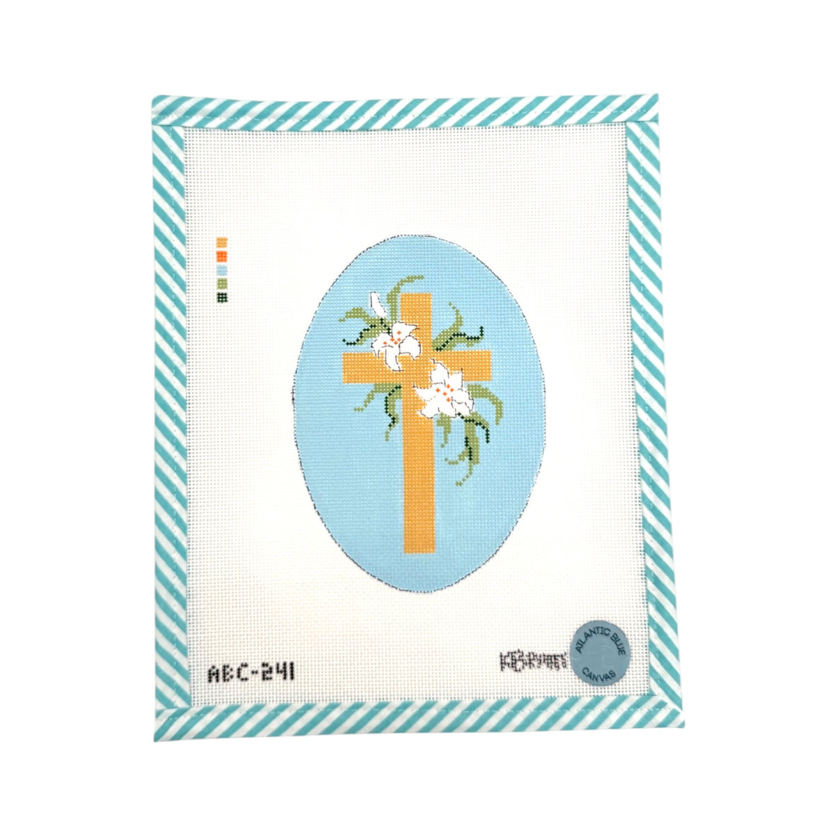 Blue Floral Cross