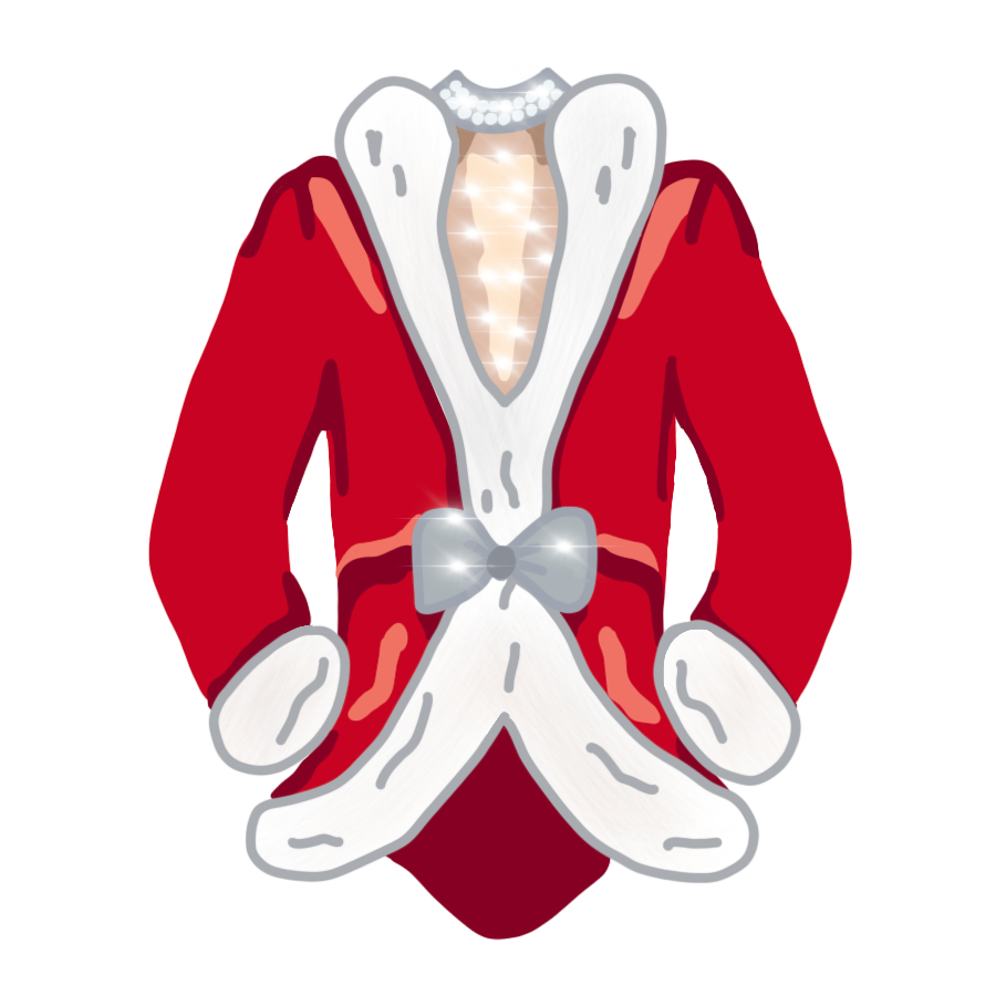 Santa Suit Dress Sticker  Atlantic Blue Canvas