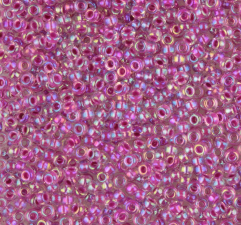 Raspberry Lined Miyuki Seed Beads Size 15 #264