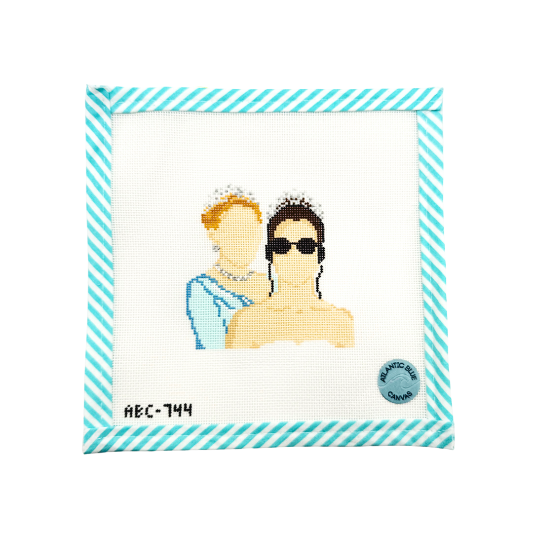 直筆サイン入り キャンバスアート Princess×Princess Navel Me? A Princess Needlepoint Canvas – Atlantic Blue Canvas