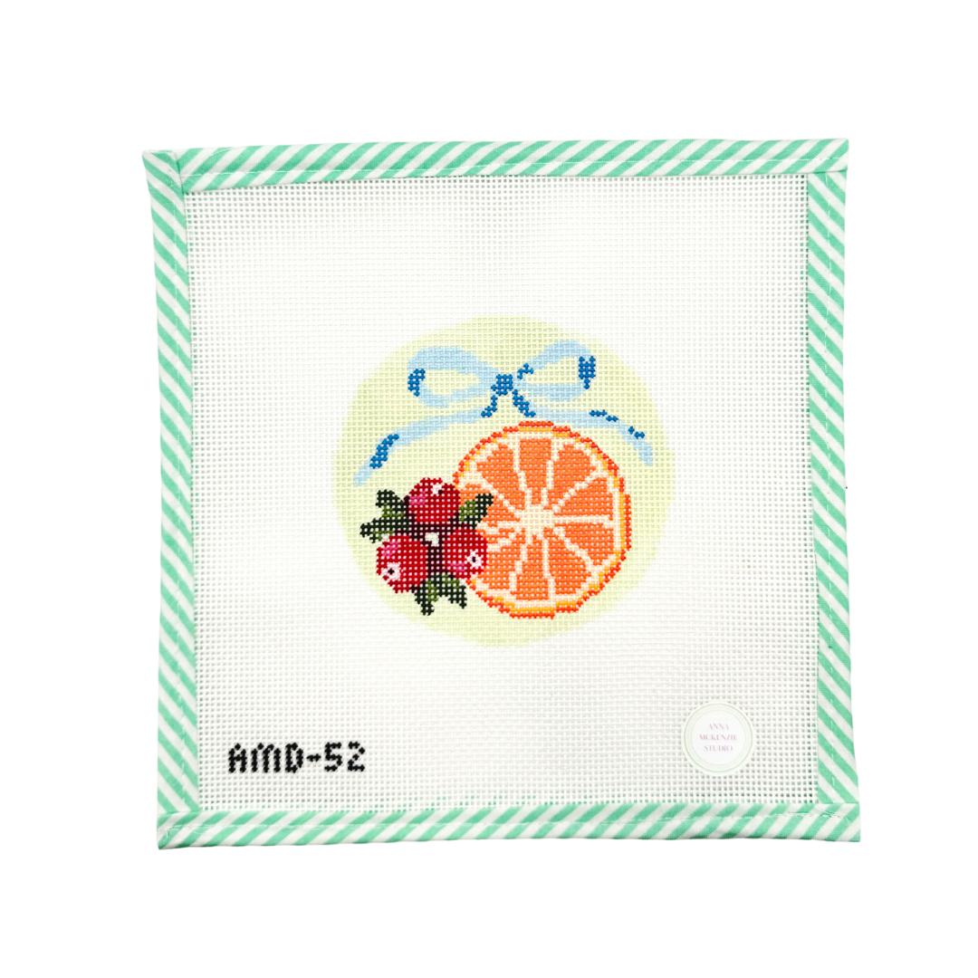 Orange & Cranberry Bow Round Canvas – Atlantic Blue Canvas