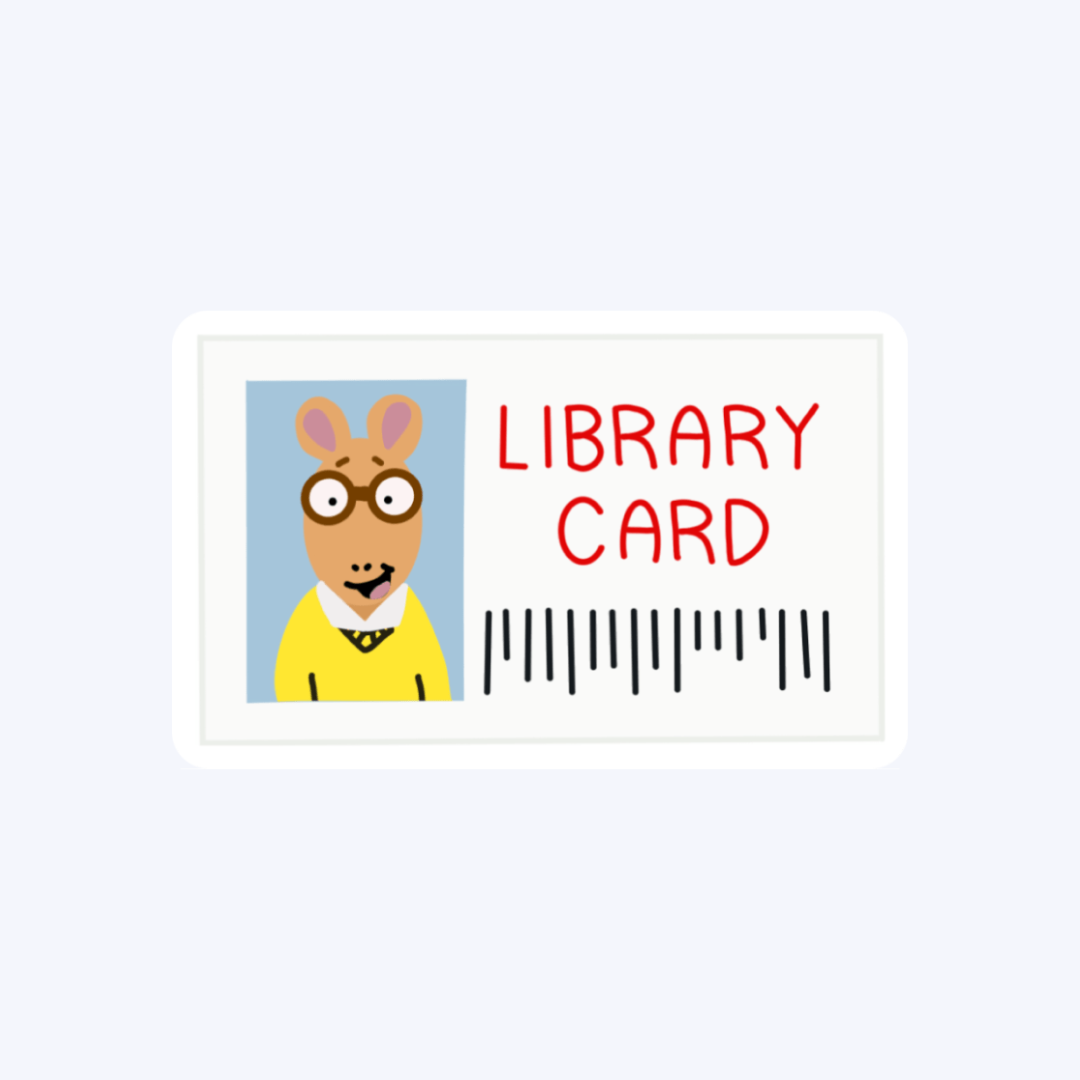 Library Card Arthur Sticker
