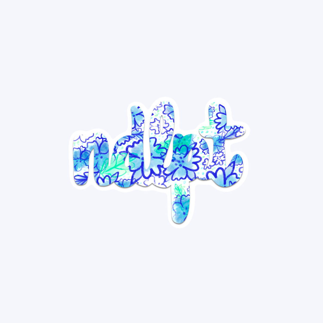 ndlpt Blue & Purple SMALL Clear Sticker
