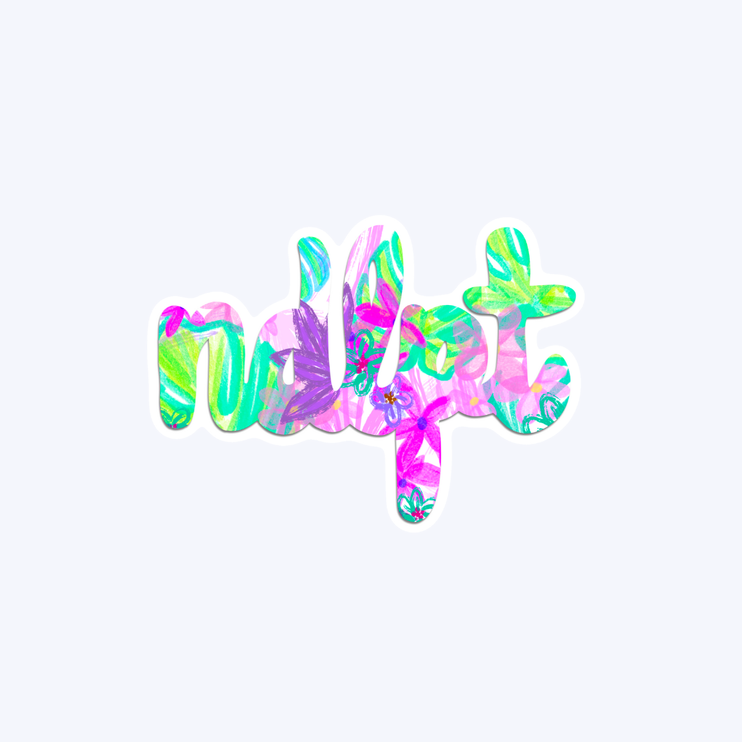 ndlpt Pink & Green sticker - Small
