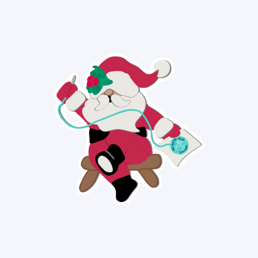 Santa Needlepointing Sticker