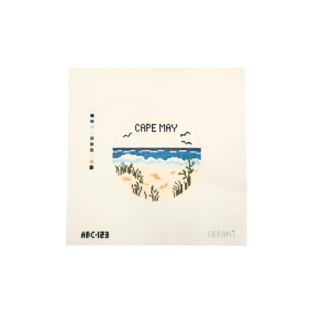 Beach Travel Round - Customize! - Atlantic Blue Canvas