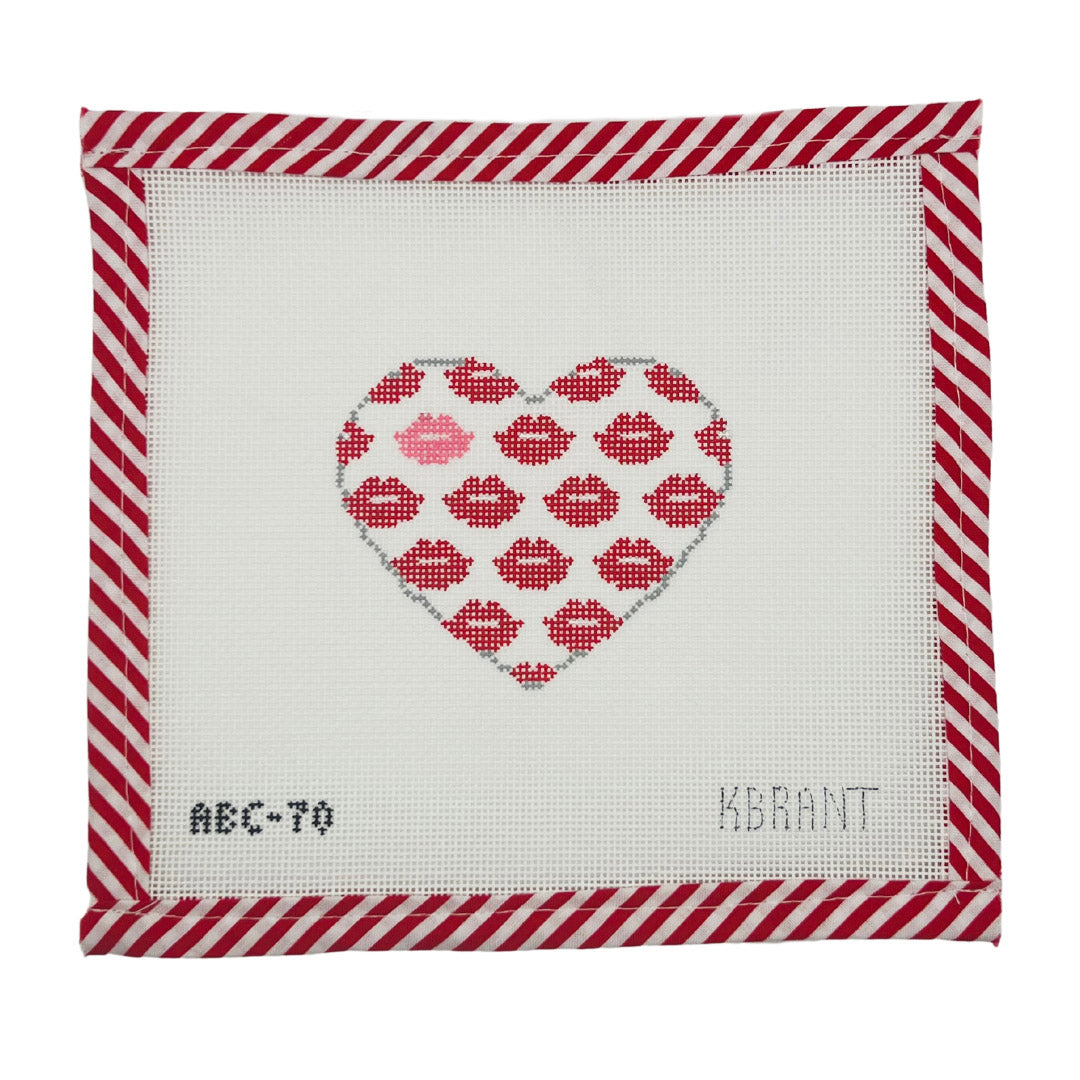 Lips & Kisses Heart - Red - Atlantic Blue Canvas
