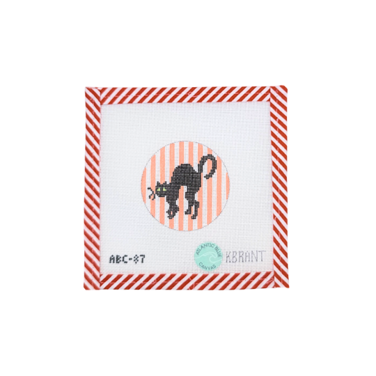 Spooky Cat Striped Round