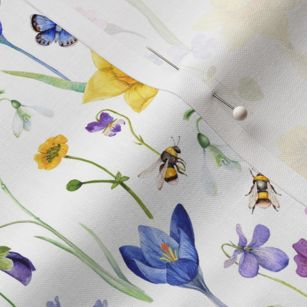 White Floral Fabric