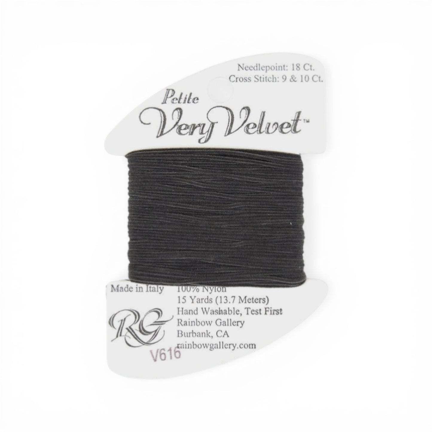 Atlantic Blue Canvas Petite Very Velvet dark gray 100% nylon embroidery thread, 15 yards.