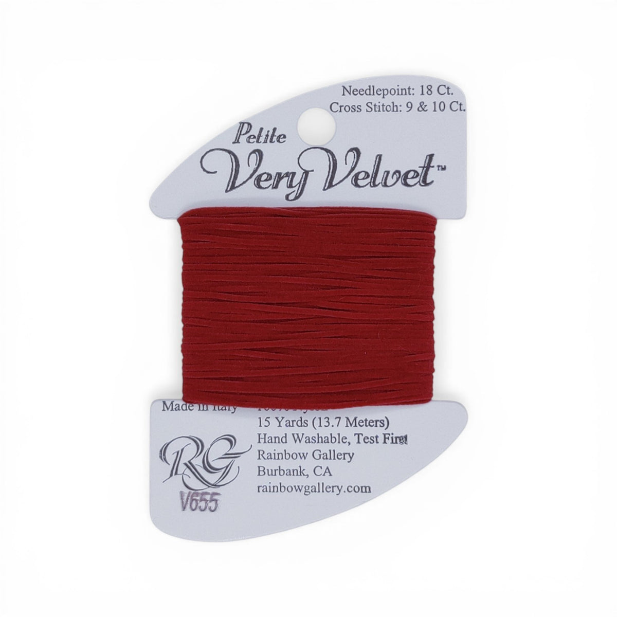 Atlantic Blue Canvas Petite Very Velvet dark red 100% nylon thread for needlepoint and cross stitch. 15 yards.