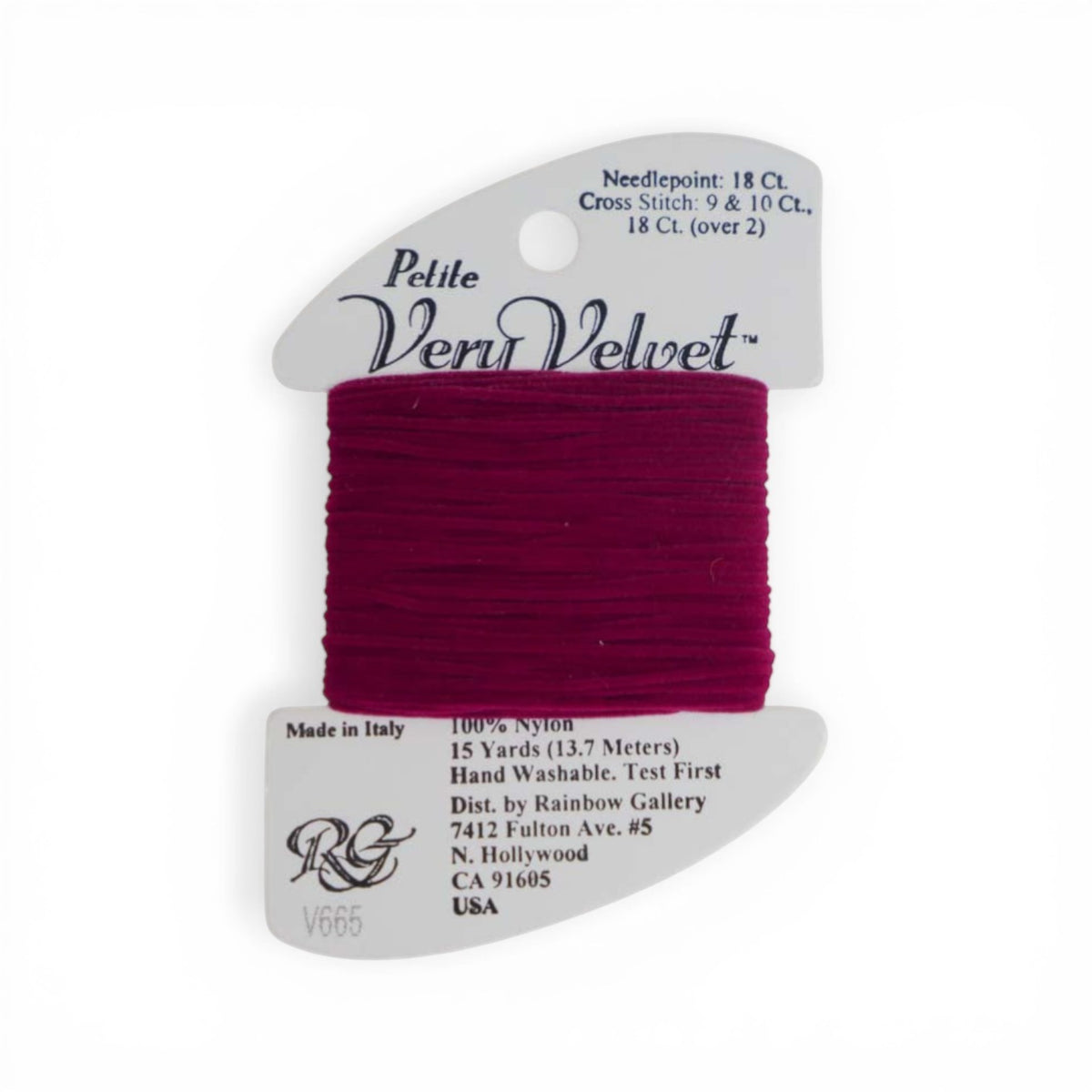Atlantic Blue Canvas Petite Very Velvet DK Raspberry 100% Nylon thread for needlepoint and cross stitch.