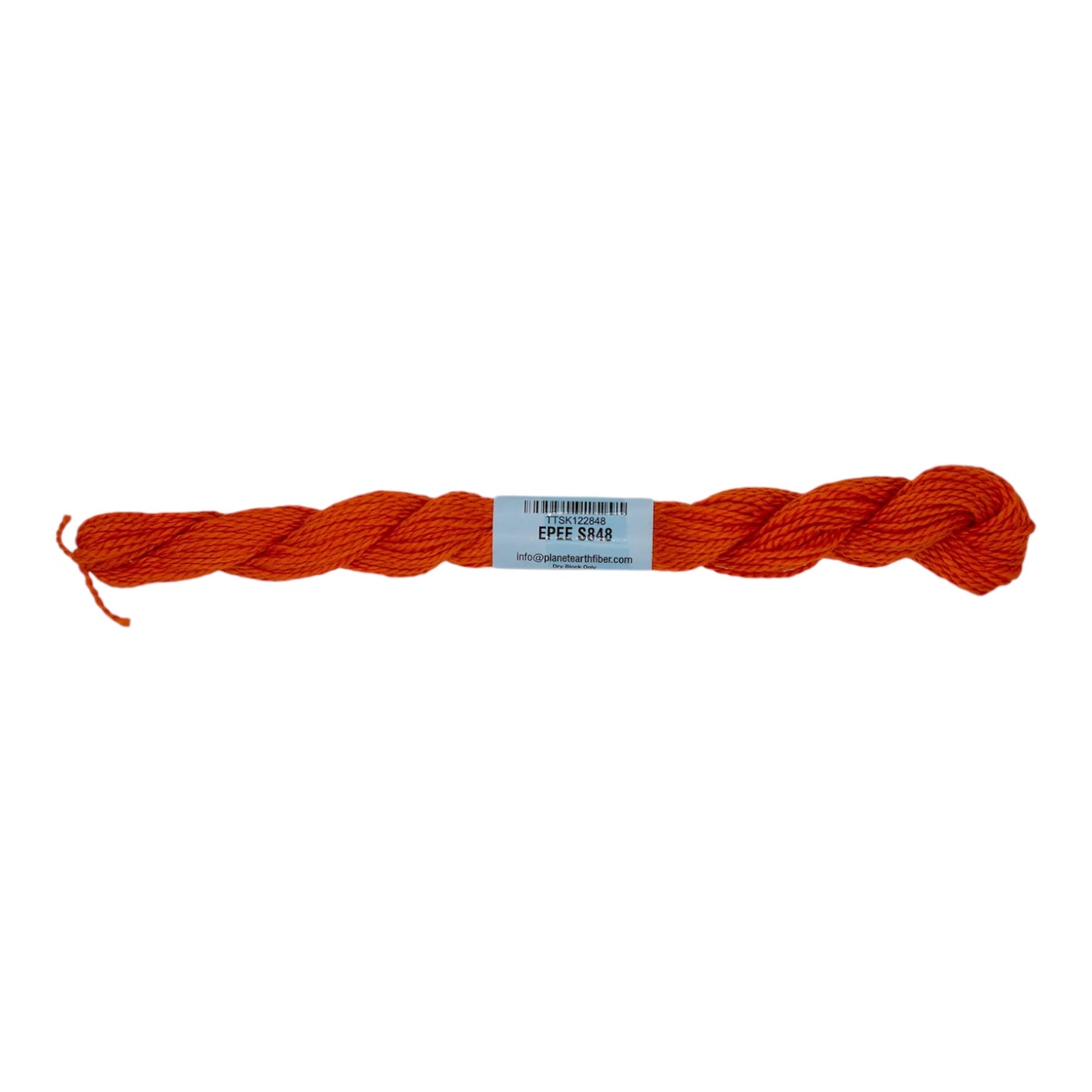 Atlantic Blue Canvas Essentials Skeins 848 Epee, premium silk-blend fiber for 18 mesh canvas, 50% silk, 50% merino wool, 30 yards, orange