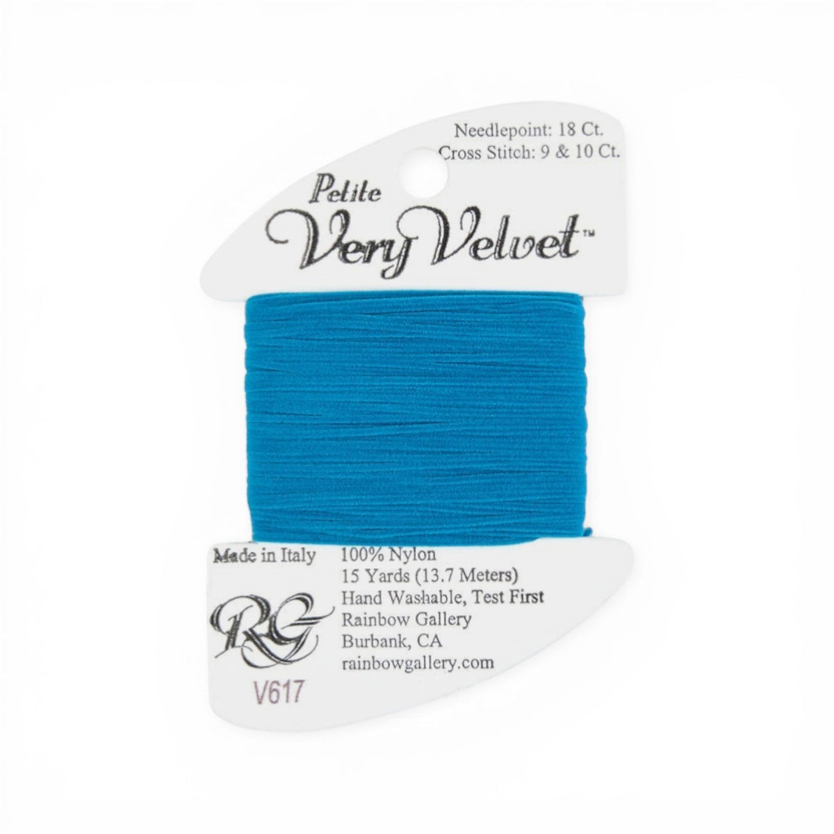 Atlantic Blue Canvas Petite Very Velvet peacock blue 100% nylon embroidery thread, 15 yards.