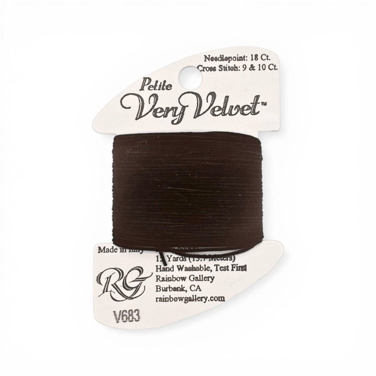 Atlantic Blue Canvas Petite Very Velvet dark chocolate 100% nylon thread for needlepoint and cross stitch.