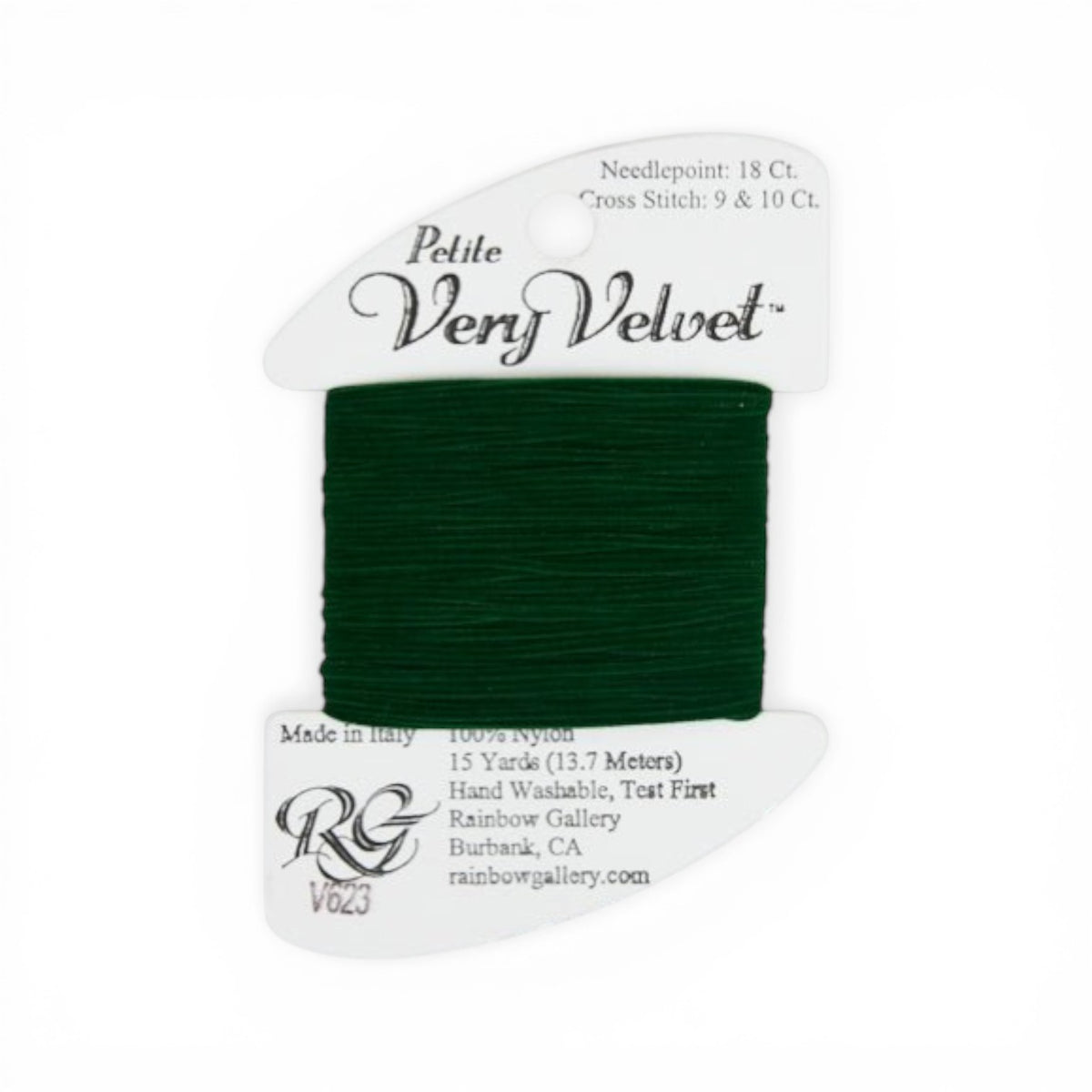 Atlantic Blue Canvas Petite Very Velvet dark green 100% nylon thread for needlepoint and cross stitch.