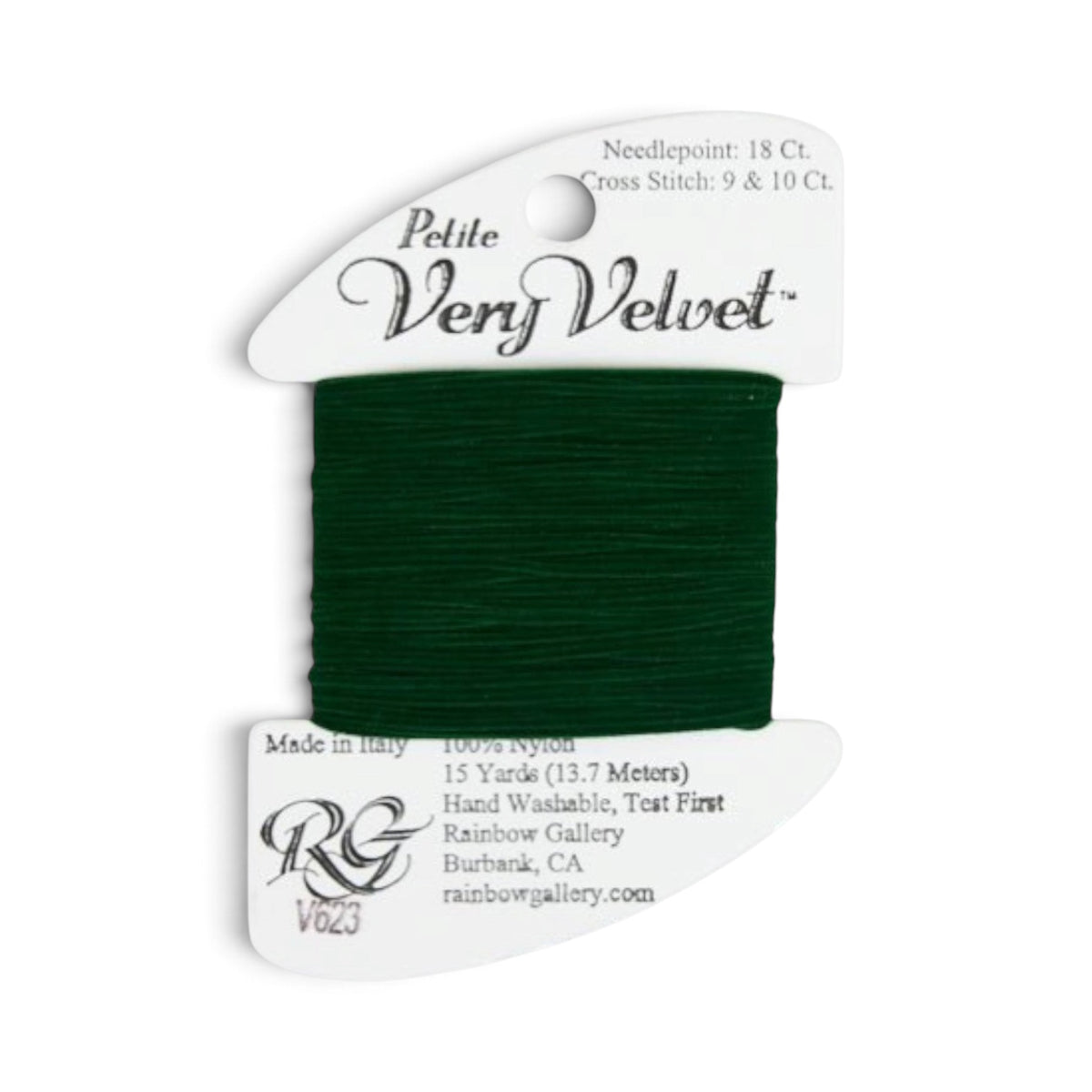 Atlantic Blue Canvas Petite Very Velvet dark green 100% nylon thread for needlepoint and cross stitch.