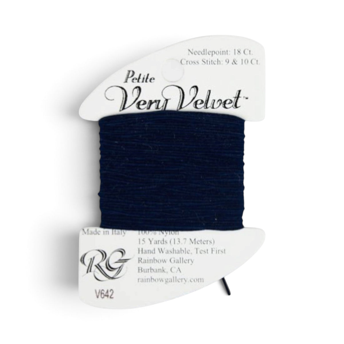 Atlantic Blue Canvas Petite Very Velvet navy blue 100% nylon embroidery thread, 15 yards.