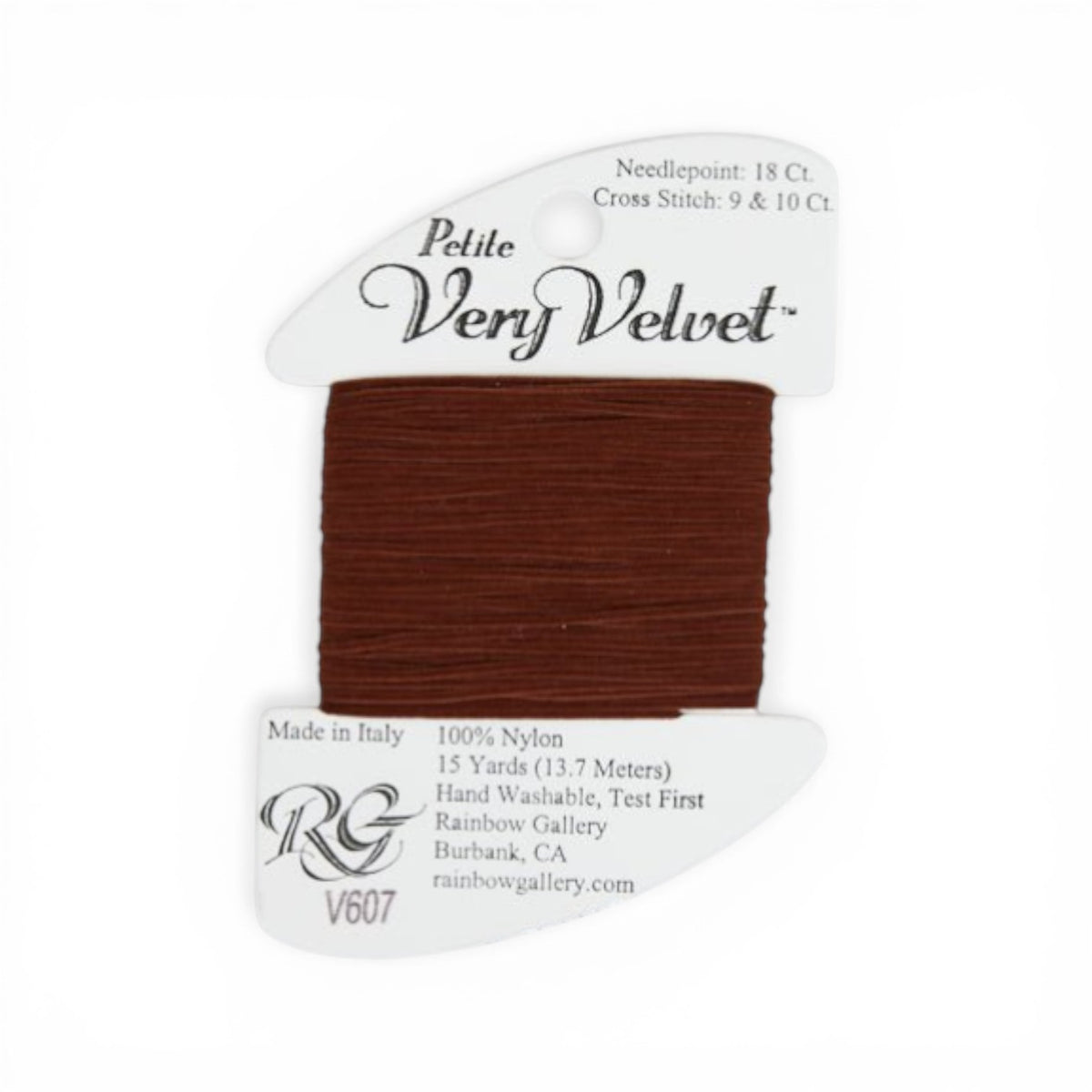 Atlantic Blue Canvas Petite Very Velvet warm brown 100% nylon thread for needlepoint and cross stitch.
