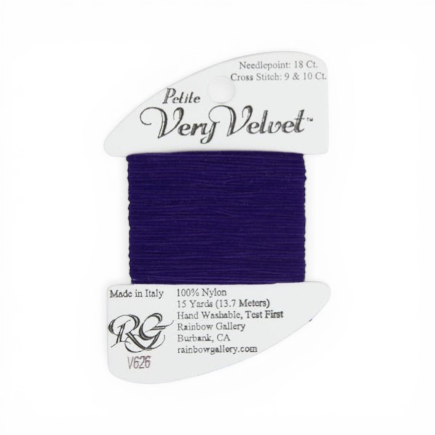 Atlantic Blue Canvas Petite Very Velvet purple nylon thread for needlepoint and cross stitch. 15 yards.