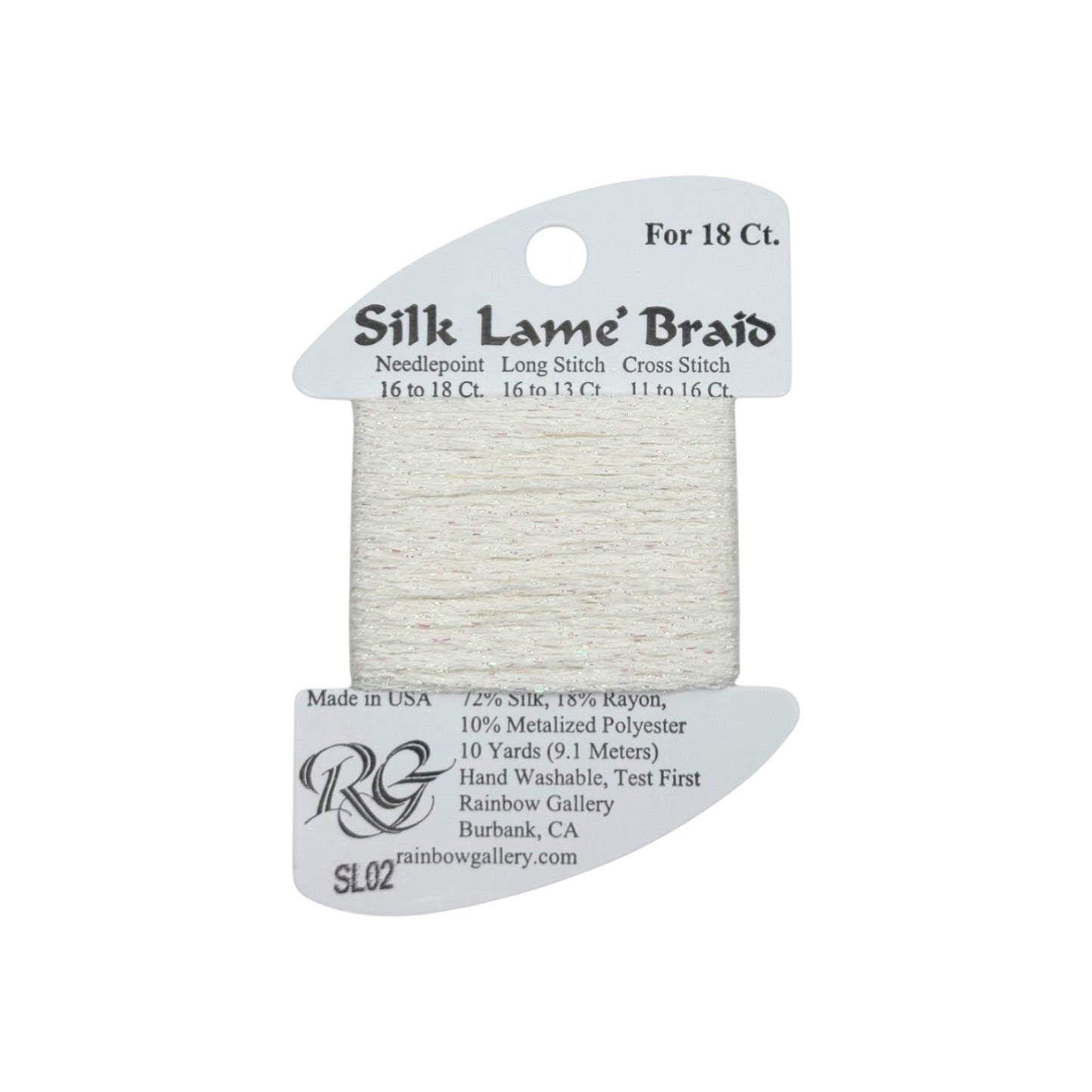 Silk Lame Braid SL02 White
