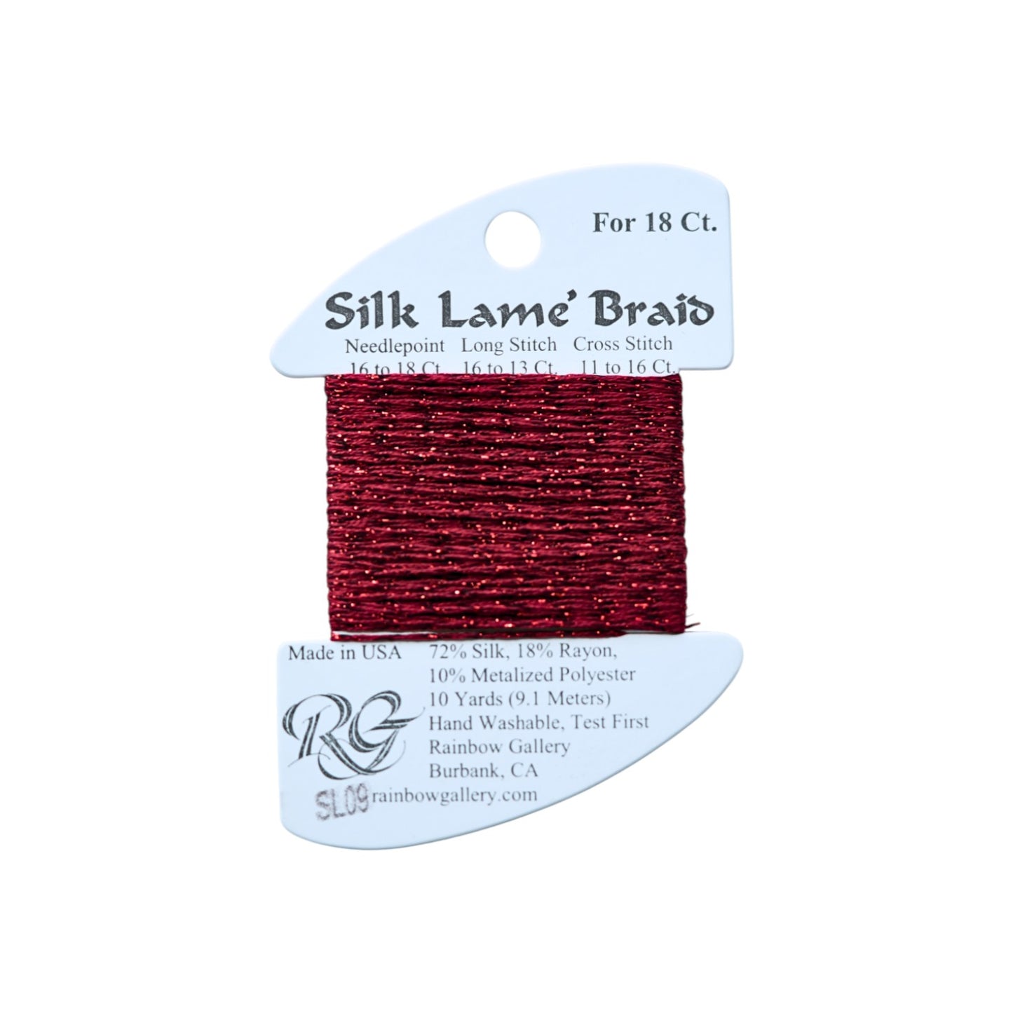 Silk Lame Braid SL09 Dark Red