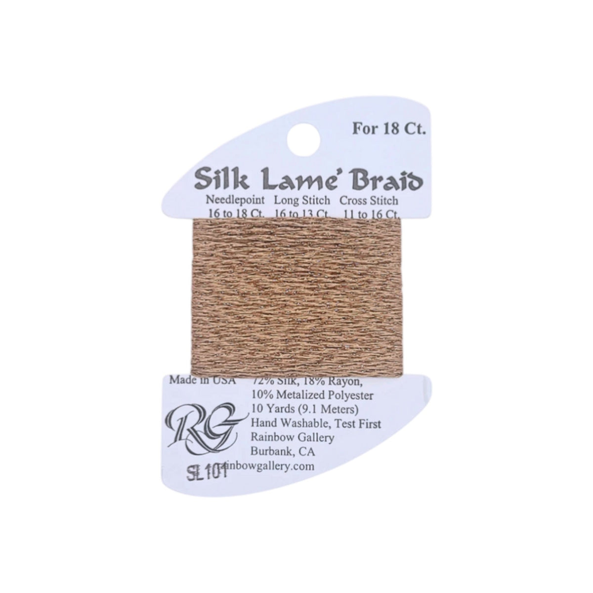 Silk Lame Braid SL101 Honey Bronze