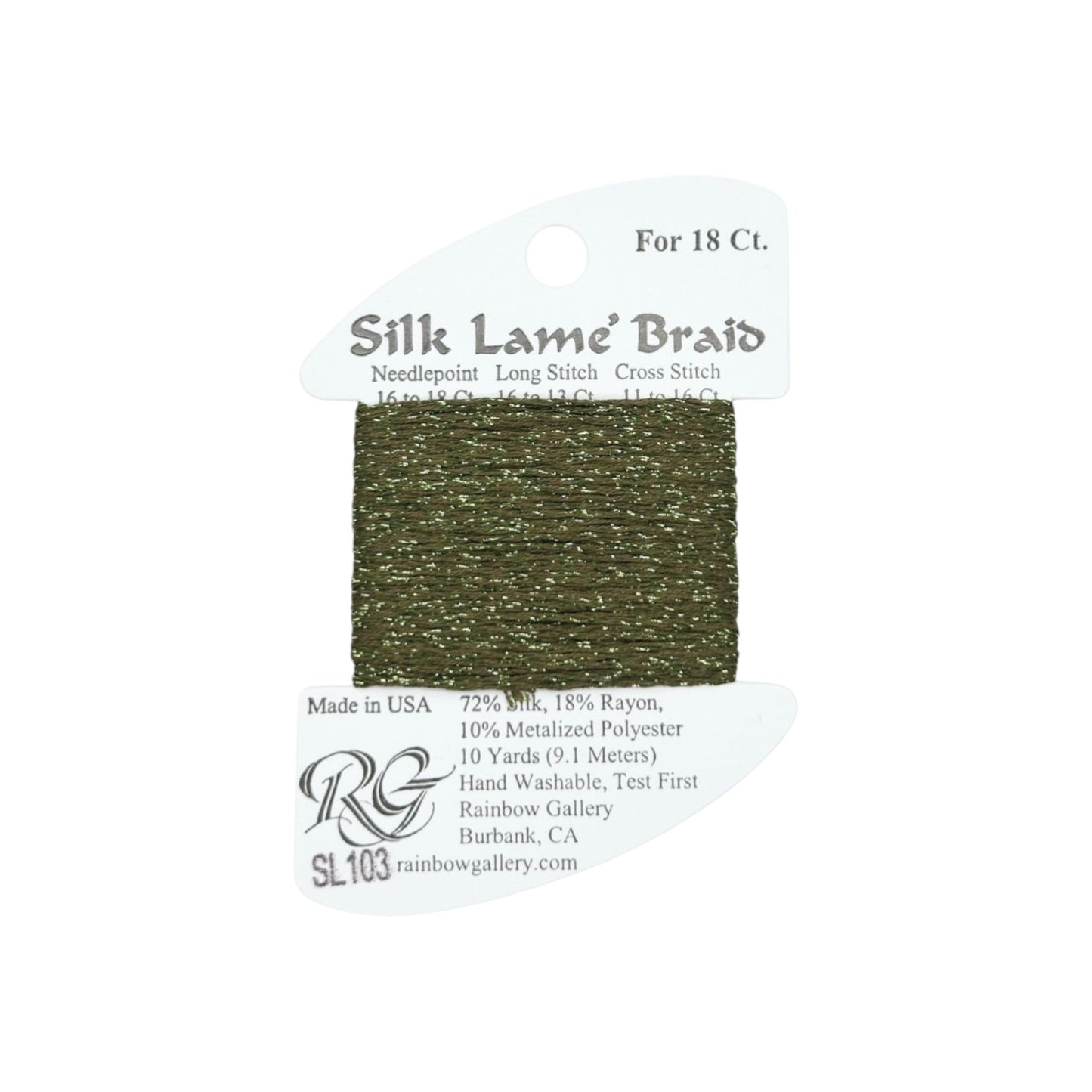 Silk Lame Braid SL103 Olive