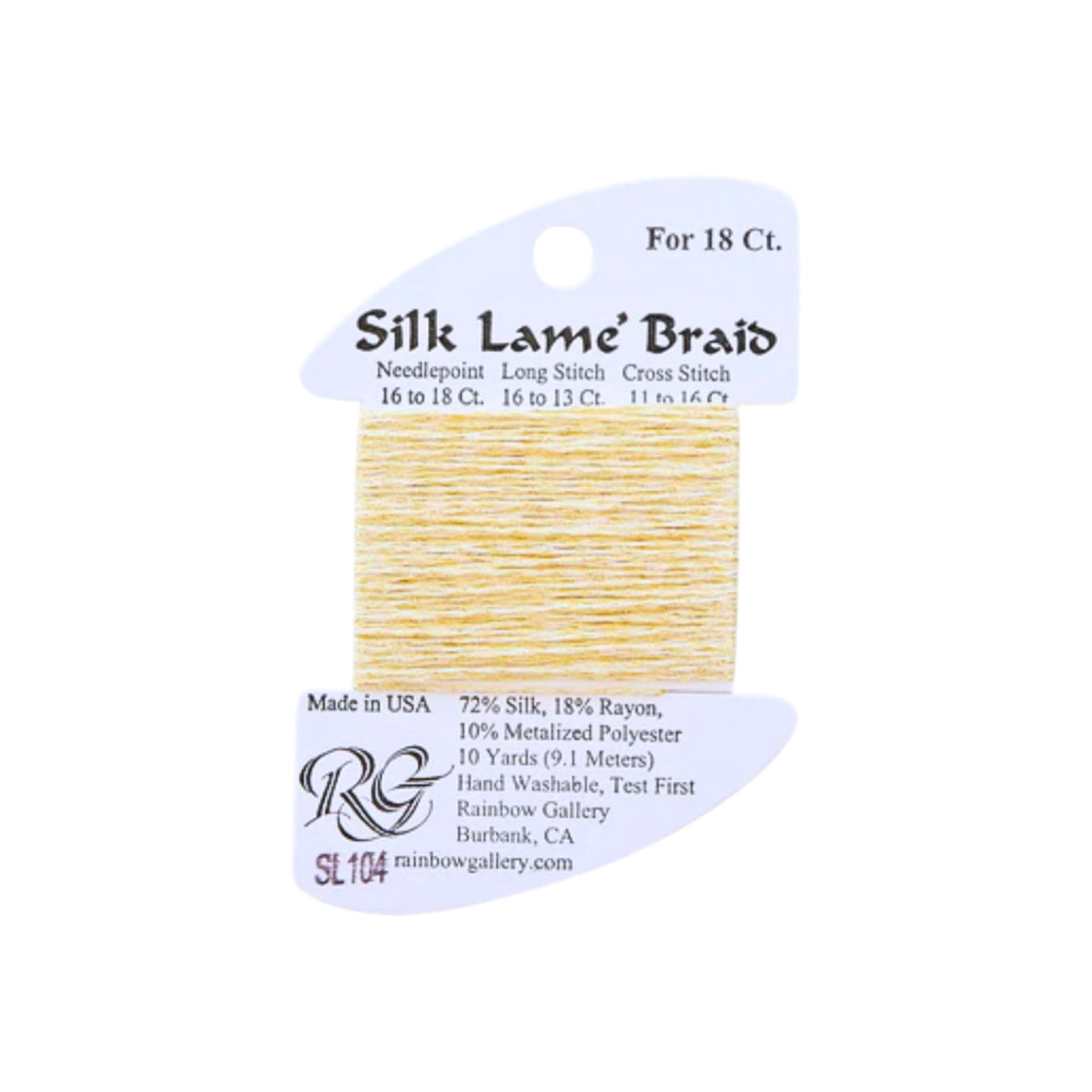 Silk Lame Braid SL104 Soft Yellow