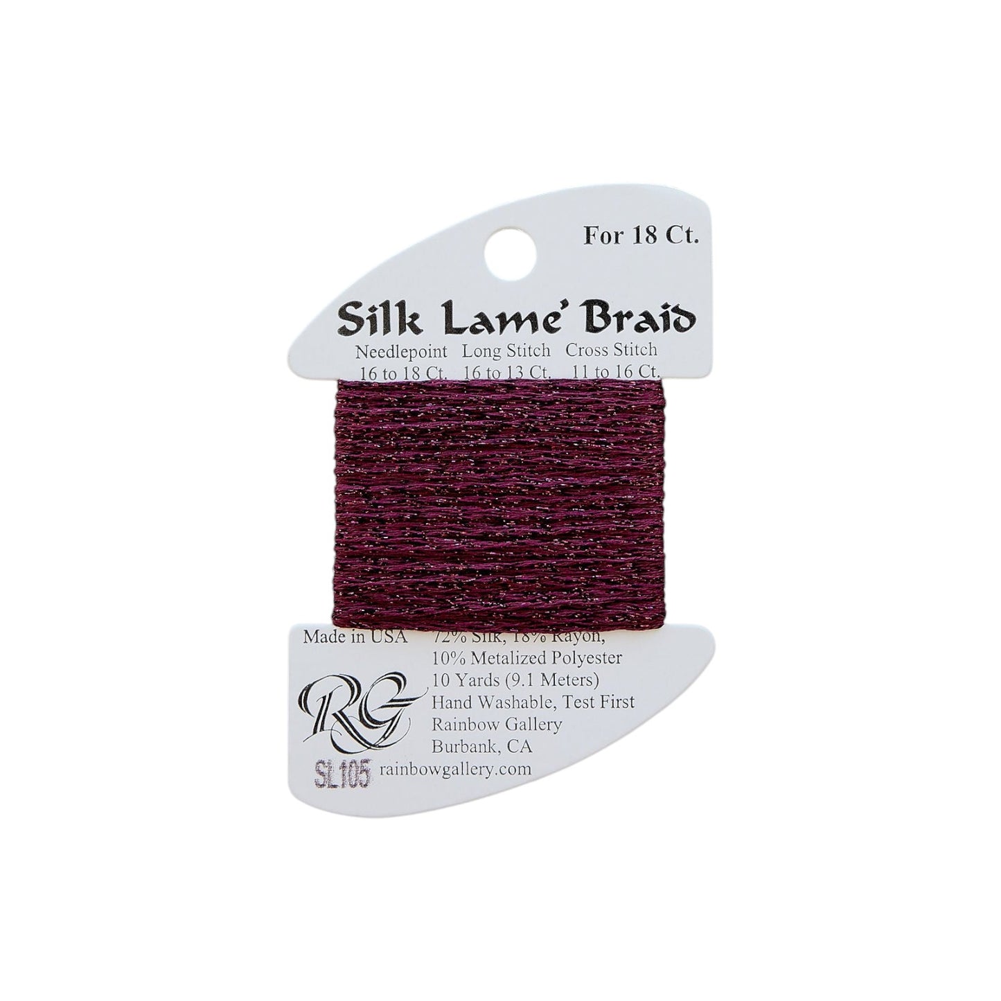 Silk Lame Braid SL105 Wine