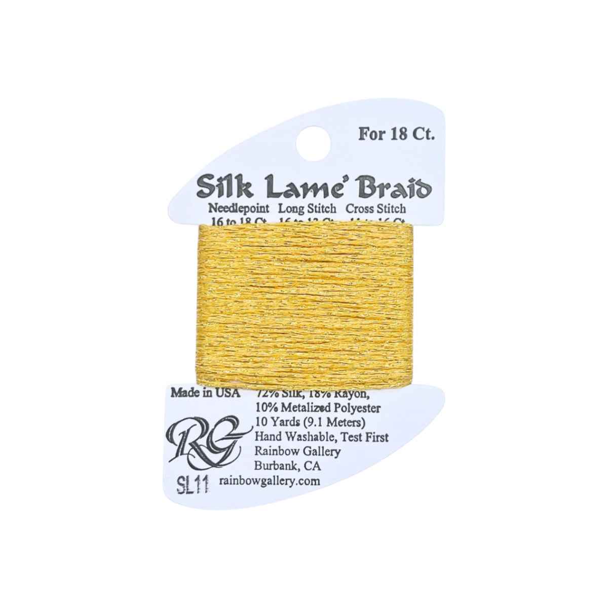 Silk Lame Braid SL11 Yellow
