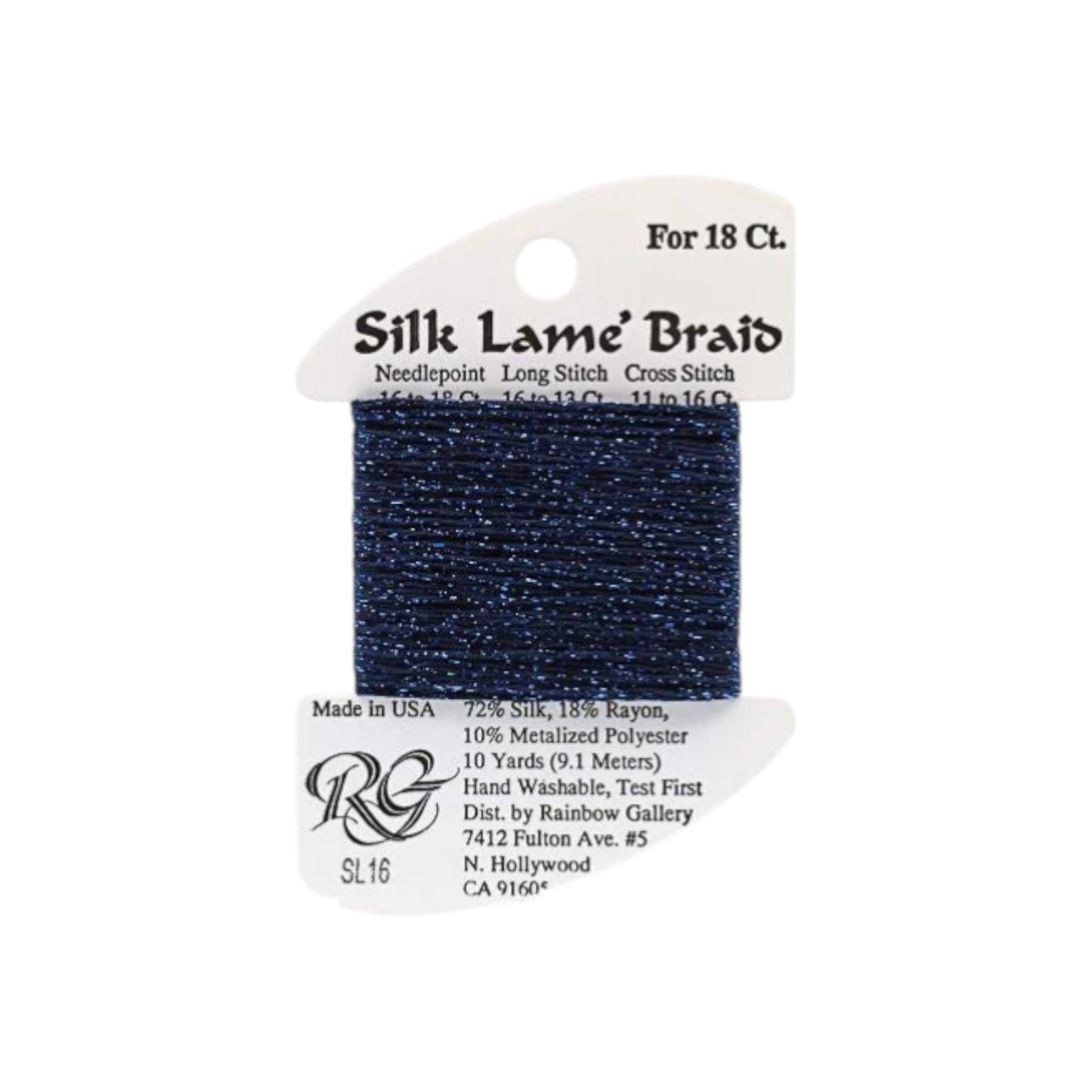 Silk Lame Braid SL16 Navy